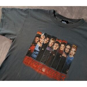 Vintage 90s Women Of Star Trek Away Team Wear Graphic Print Tee Par Pic *XL*